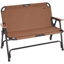 CAMPZ Aluminium Folding Chair Double - Brown/Black | Portable & Durable Outdoor Chair