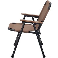 CAMPZ Aluminium Folding Chair Single - Lightweight, Durable & Comfortable in Brown/Black -Camp Chairs Sales Store campz aluminium folding chair single brown 4