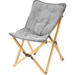 CAMPZ Bamboo Folding Chair Set with Cover | Grey/Brown | Portable & Durable Outdoor Seating