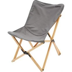 CAMPZ Beech Wood Folding Chair - Grey/Brown | Compact & Stylish Outdoor Seating
