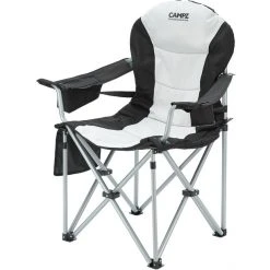 CAMPZ Deluxe Arm Chair Black/Grey - Premium Folding Chair for Comfort & Durability