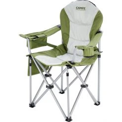 CAMPZ Deluxe Arm Chair Olive/Grey - Premium Folding Chair for Comfort & Durability
