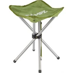CAMPZ 4 Legs Folding Stool Olive/Grey - Compact & Durable Camping Seat