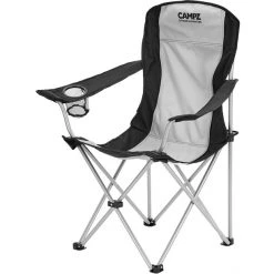 CAMPZ Folding Chair Black/Grey - Lightweight & Durable Outdoor Camping Chair
