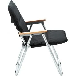 CAMPZ Folding Chair Set with Cover | Portable & Durable Black/Brown Outdoor Chairs -Camp Chairs Sales Store campz folding chair with beech wood armrests black brown 3