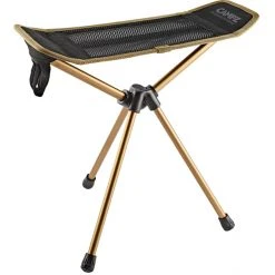 CAMPZ Aluminium Folding Stool Square - Lightweight & Durable, Black/Gold