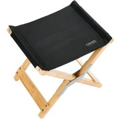 CAMPZ Folding Stool Bamboo Black/Brown - Lightweight & Portable for Camping, Hiking & Outdoor Adventures -Camp Chairs Sales Store campz lounger folding chair with detachable footrest black 4 1