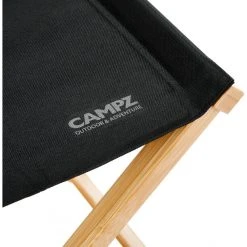CAMPZ Folding Stool Bamboo Black/Brown - Lightweight & Portable for Camping, Hiking & Outdoor Adventures -Camp Chairs Sales Store campz lounger folding chair with detachable footrest black 5 1