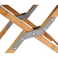 CAMPZ Folding Stool Bamboo Black/Brown - Lightweight & Portable for Camping, Hiking & Outdoor Adventures -Camp Chairs Sales Store campz lounger folding chair with detachable footrest black 6 1