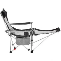 CAMPZ Mesh Lounger Folding Chair with Detachable Footrest - Black/Grey | Comfortable & Portable Outdoor Seating -Camp Chairs Sales Store campz mesh lounger folding chair with detachable footrest black grey 3