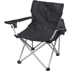 Basic Nature Comfort Travelchair Black - Lightweight Folding Chair for Outdoor Adventures