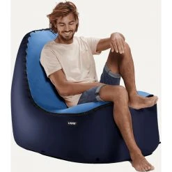 TRONO Chair Dark Blue - Premium Inflatable Seat for Comfort & Portability -Camp Chairs Sales Store trono chair dark blue 5