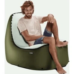 TRONO Chair Deep Green - Portable Inflatable Seat for Indoor & Outdoor Use -Camp Chairs Sales Store trono chair deep green 6